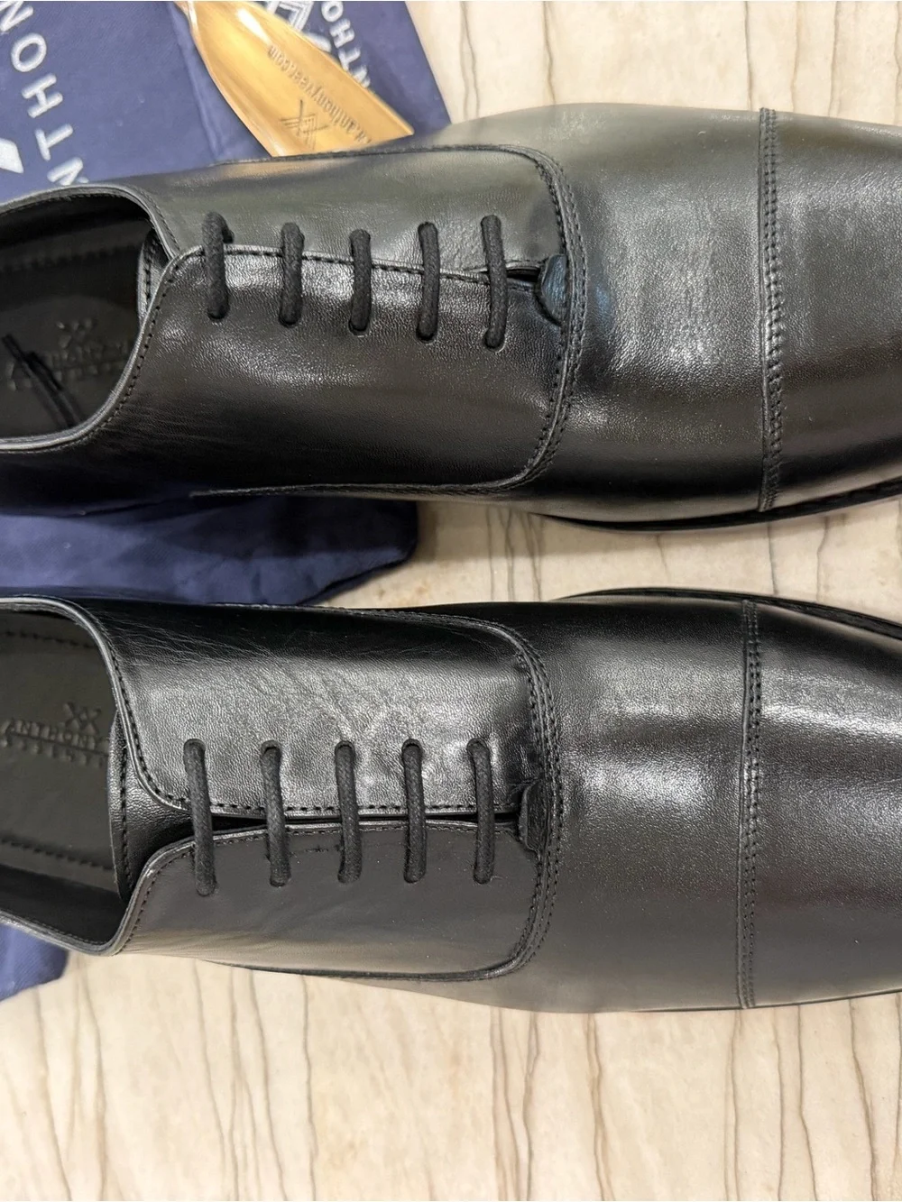 Anthony Veer Clinton Black Leather Goodyear Welt Oxford Shoes Men’s 11.5